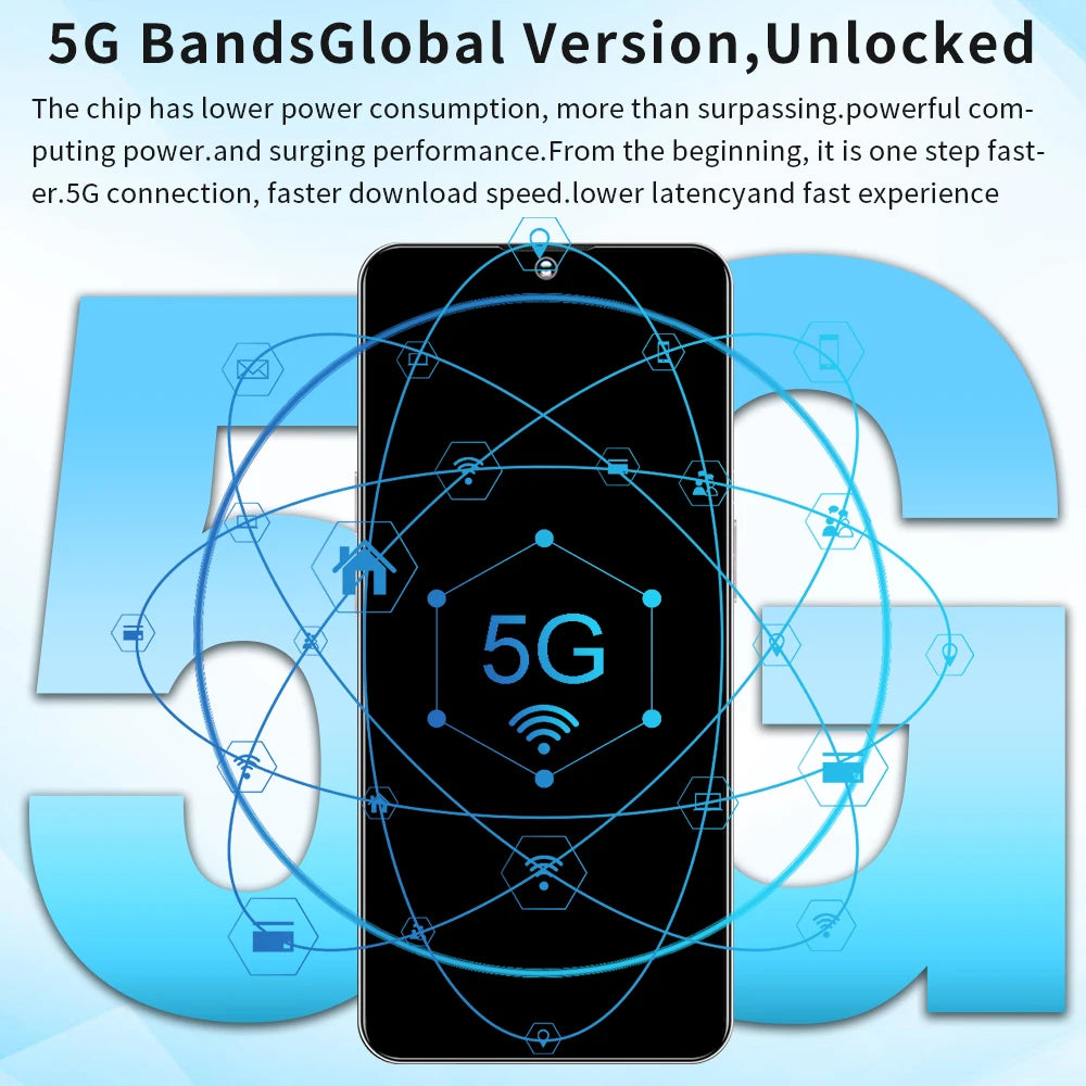 Celular NETWORK Full Display S30 Ultra 16GB+1TB 7.3 Inch Android 13 Cheap Phones for Mobile Smart Phone