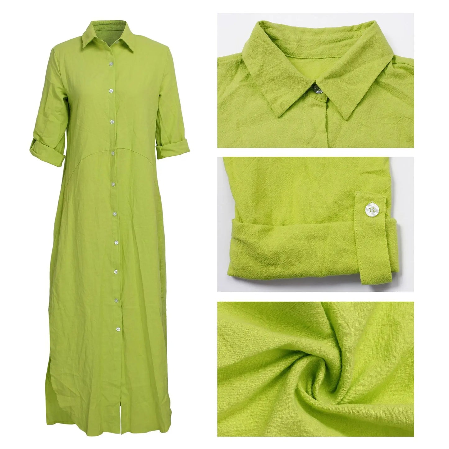 YP Hot Selling Casual Woman Long Dress Fall Fashion Printed Shirt Dress for Women Woven Eco-Friendly Button Decorated Washable