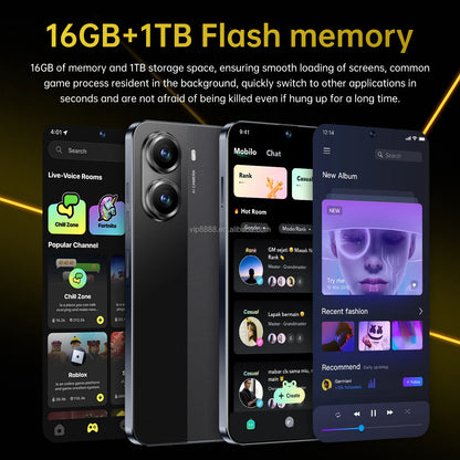 Real High Quality X7 Pro 16+1TB Smartphone Hot Selling 7.3 Inch Big Screen Cheap Android 14 Cellphones Smart Phones