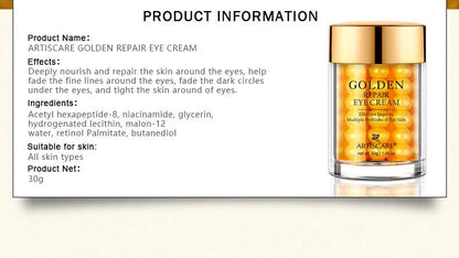 ARTISCARE Peptide Anti Wrinkle Facial Cream + Golden Eye Cream Anti-Wrinkle Anti-Aging Skin Care Whitening and Lifting Day Cream