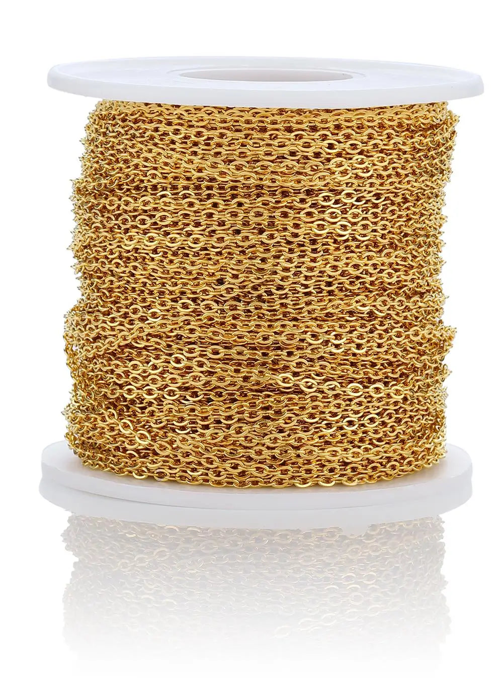 10Meters/Roll Stainless Steel Gold Chain O Shape Cross Chains for DIY Jewelry Making