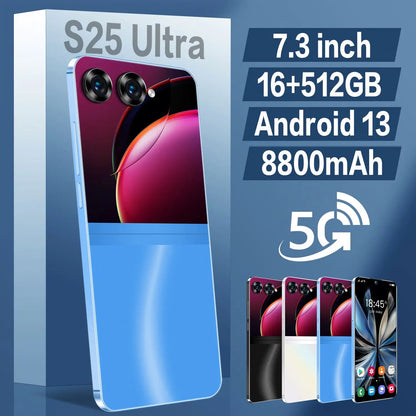 5G Phones Android 13.0 Mobile Phones Cellphone Original S25 Ultra 16GB+512GB Smartphone 7.3 Inch Unlocked Dual Card Smart Phone