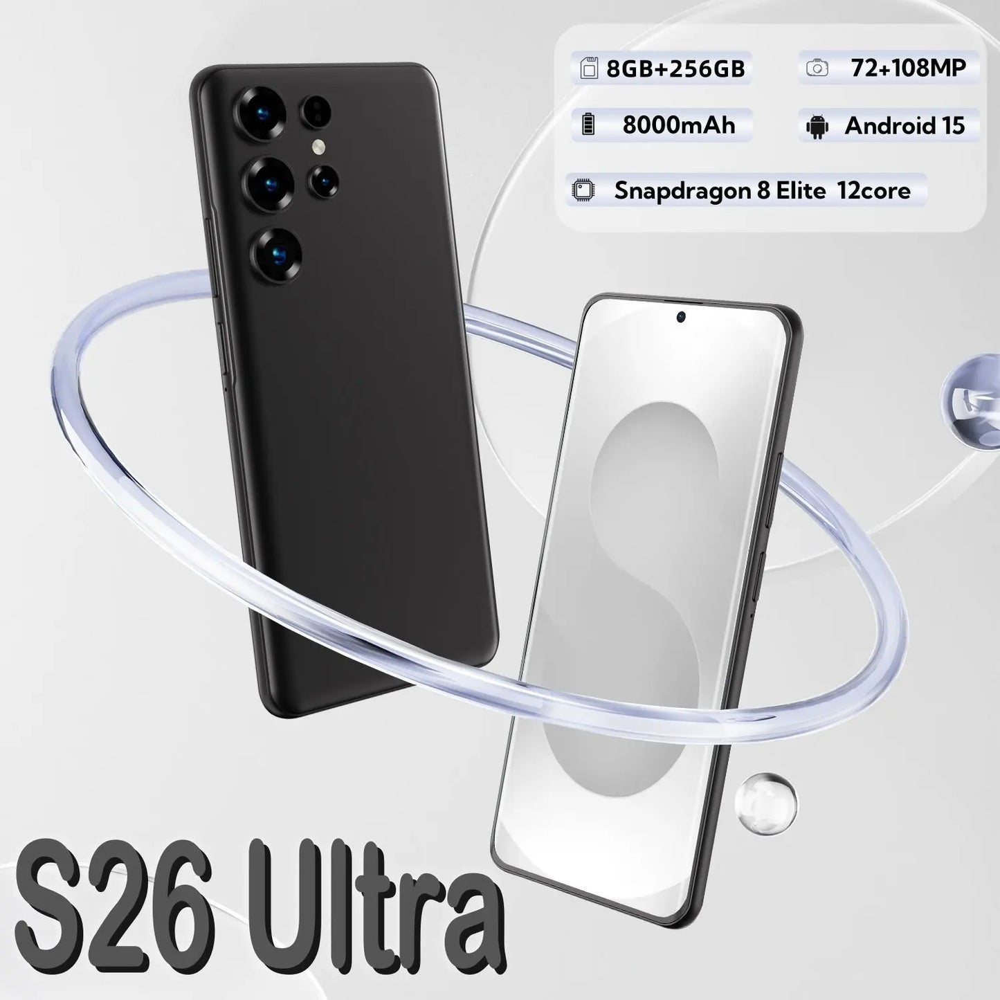 Sell at the Lowest Price Factory Price S26 Ultra Smartphone 8GB+256GB Unlocked Dual Card 7.3 Inches Screen Mobile Phones