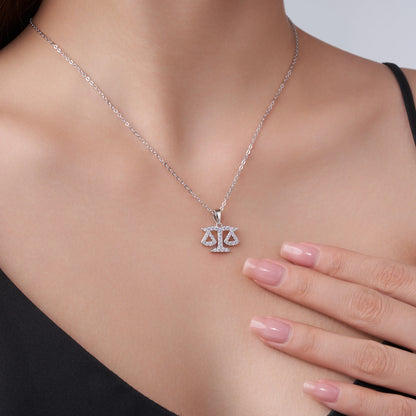 Hot Selling Shiny Zodiac 925Pure Silver Pendant Necklace With Moissanite Twelve Zodiac Luxury Fashion Jewelry for Daily Necklace
