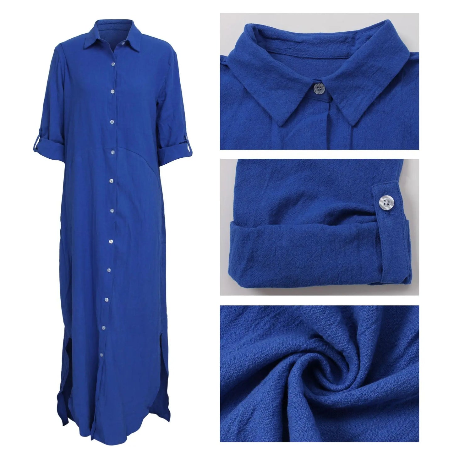 YP Hot Selling Casual Woman Long Dress Fall Fashion Printed Shirt Dress for Women Woven Eco-Friendly Button Decorated Washable