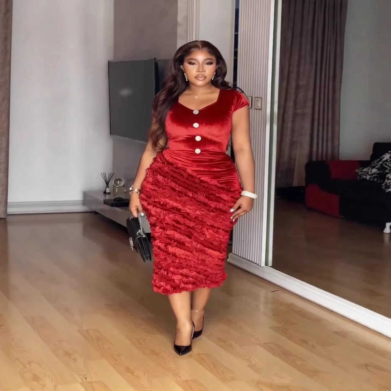Babh Casual Suit V-Neck Strapless Backless Sexy Sheath Celebrity-Style Instagram-Worthy Winter Arrival