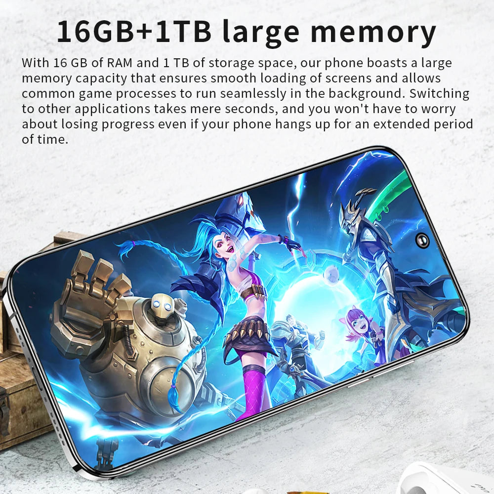 Celular NETWORK Full Display S30 Ultra 16GB+1TB 7.3 Inch Android 13 Cheap Phones for Mobile Smart Phone
