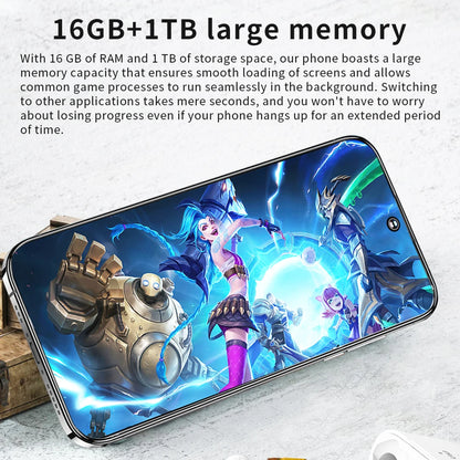 Celular NETWORK Full Display S30 Ultra 16GB+1TB 7.3 Inch Android 13 Cheap Phones for Mobile Smart Phone