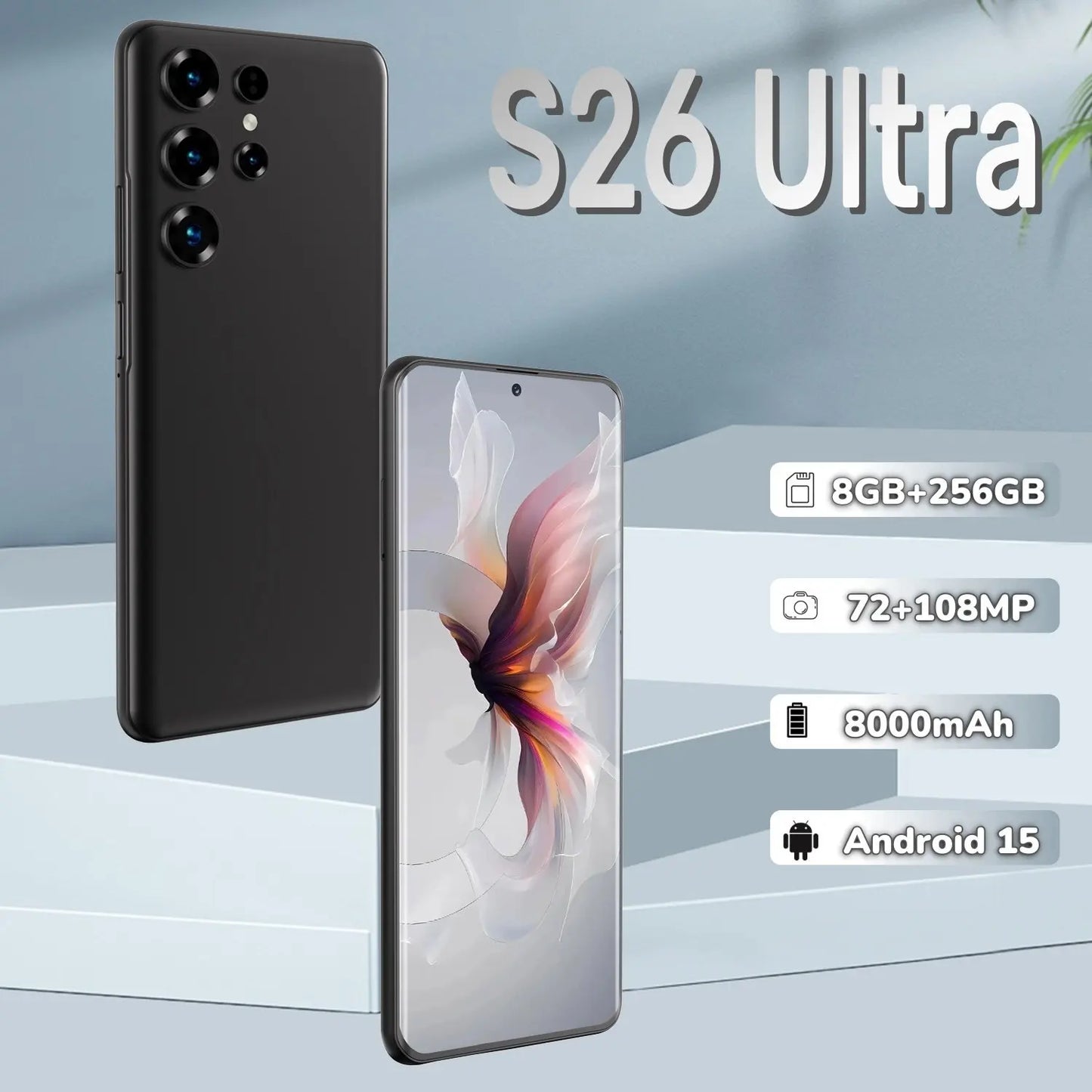 Sell at the Lowest Price Factory Price S26 Ultra Smartphone 8GB+256GB Unlocked Dual Card 7.3 Inches Screen Mobile Phones