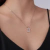 Hot Selling Shiny Zodiac 925Pure Silver Pendant Necklace With Moissanite Twelve Zodiac Luxury Fashion Jewelry for Daily Necklace
