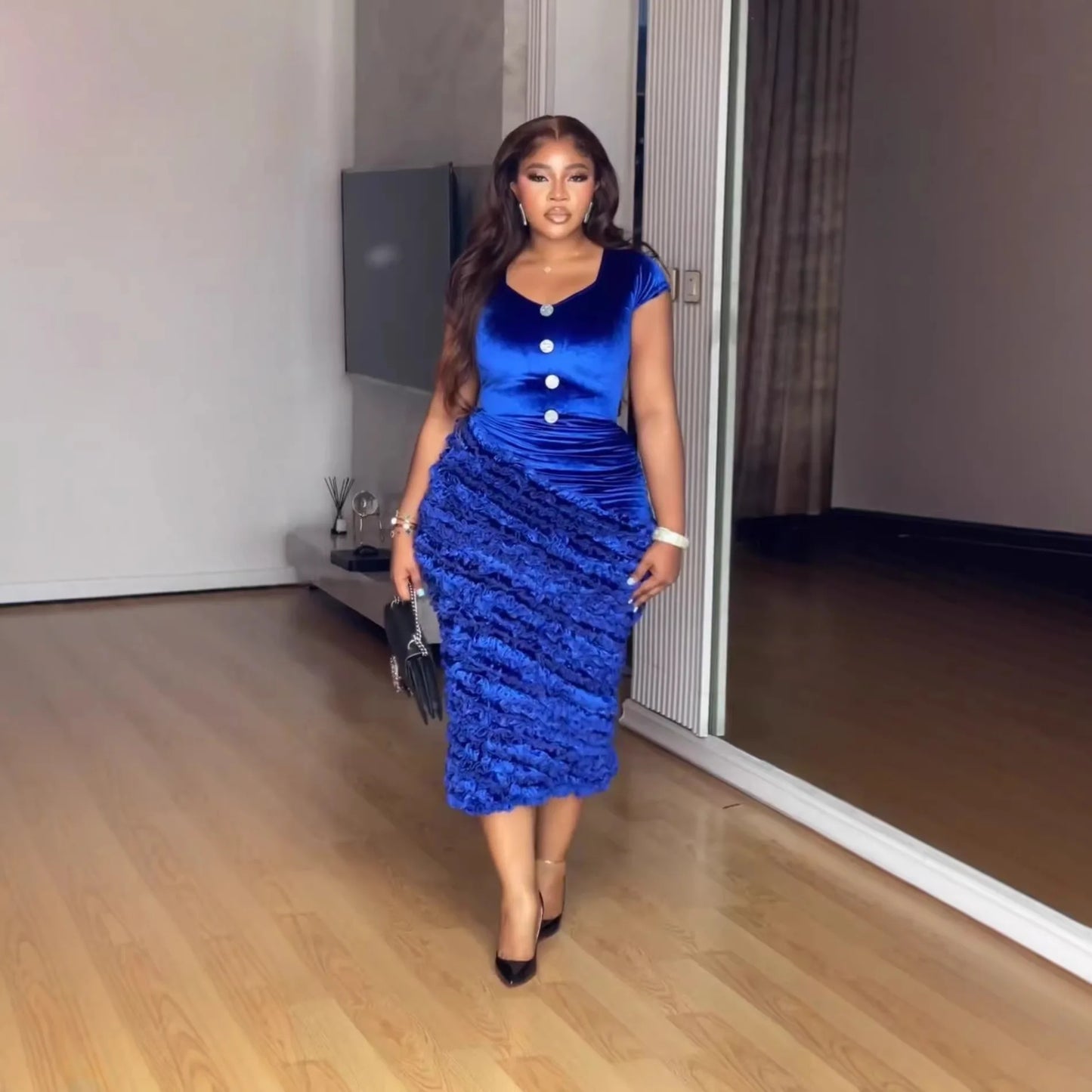Babh Casual Suit V-Neck Strapless Backless Sexy Sheath Celebrity-Style Instagram-Worthy Winter Arrival