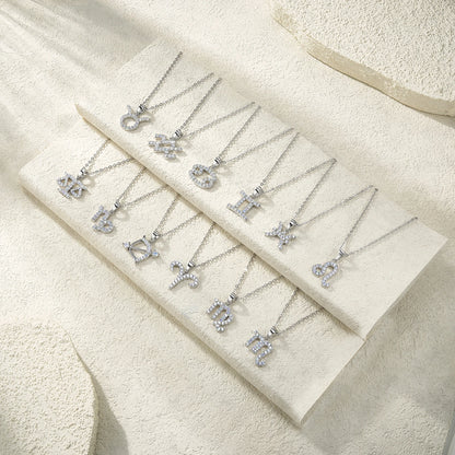 Hot Selling Shiny Zodiac 925Pure Silver Pendant Necklace With Moissanite Twelve Zodiac Luxury Fashion Jewelry for Daily Necklace