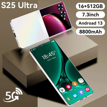 5G Phones Android 13.0 Mobile Phones Cellphone Original S25 Ultra 16GB+512GB Smartphone 7.3 Inch Unlocked Dual Card Smart Phone
