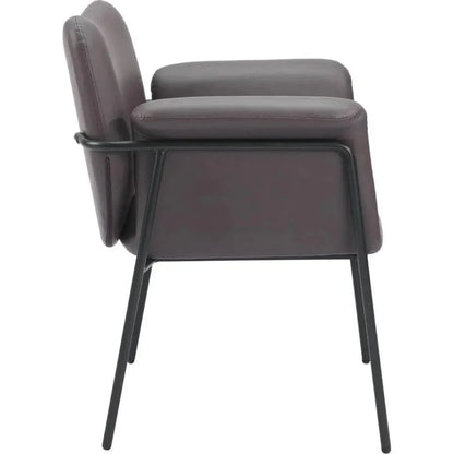 Heritage Wood & Steel Brown Accent Arm Chair