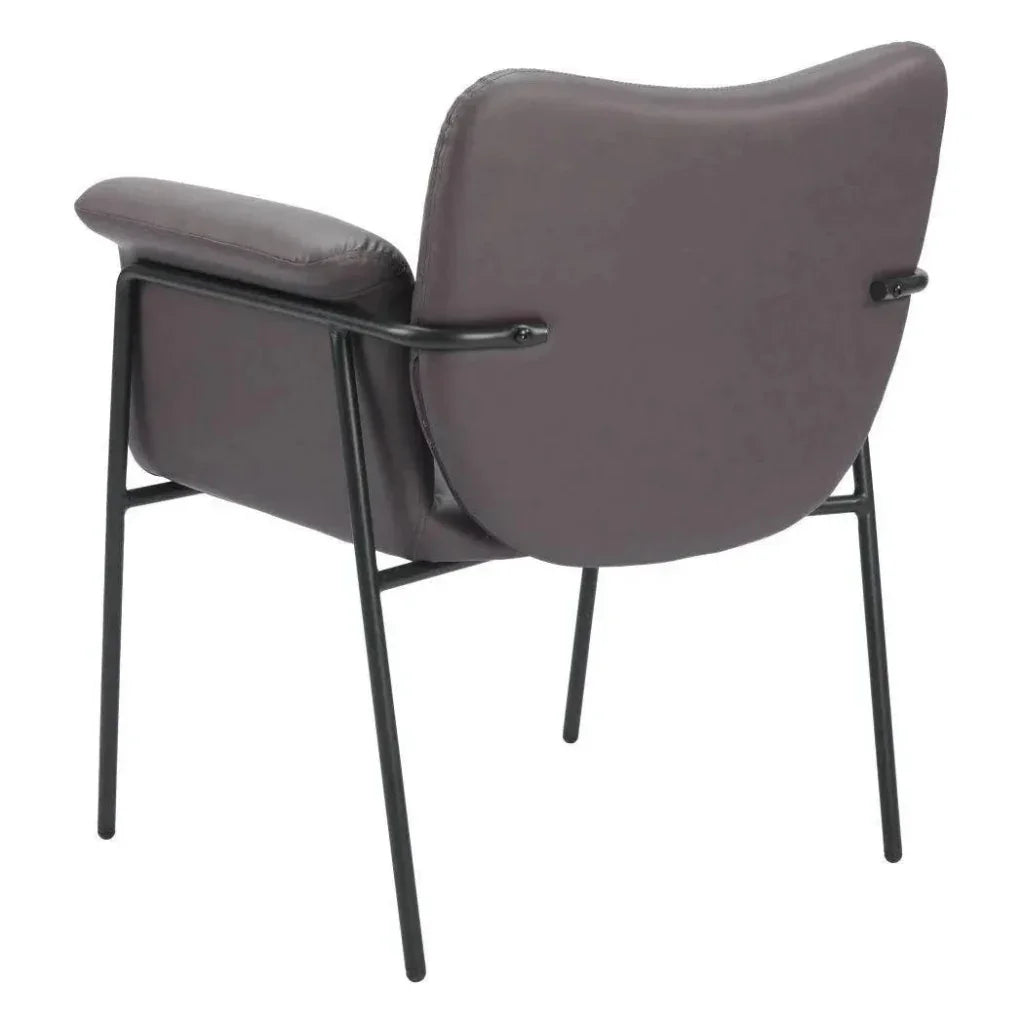 Heritage Wood & Steel Brown Accent Arm Chair