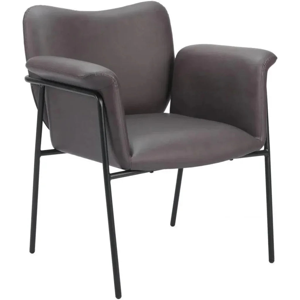 Heritage Wood & Steel Brown Accent Arm Chair