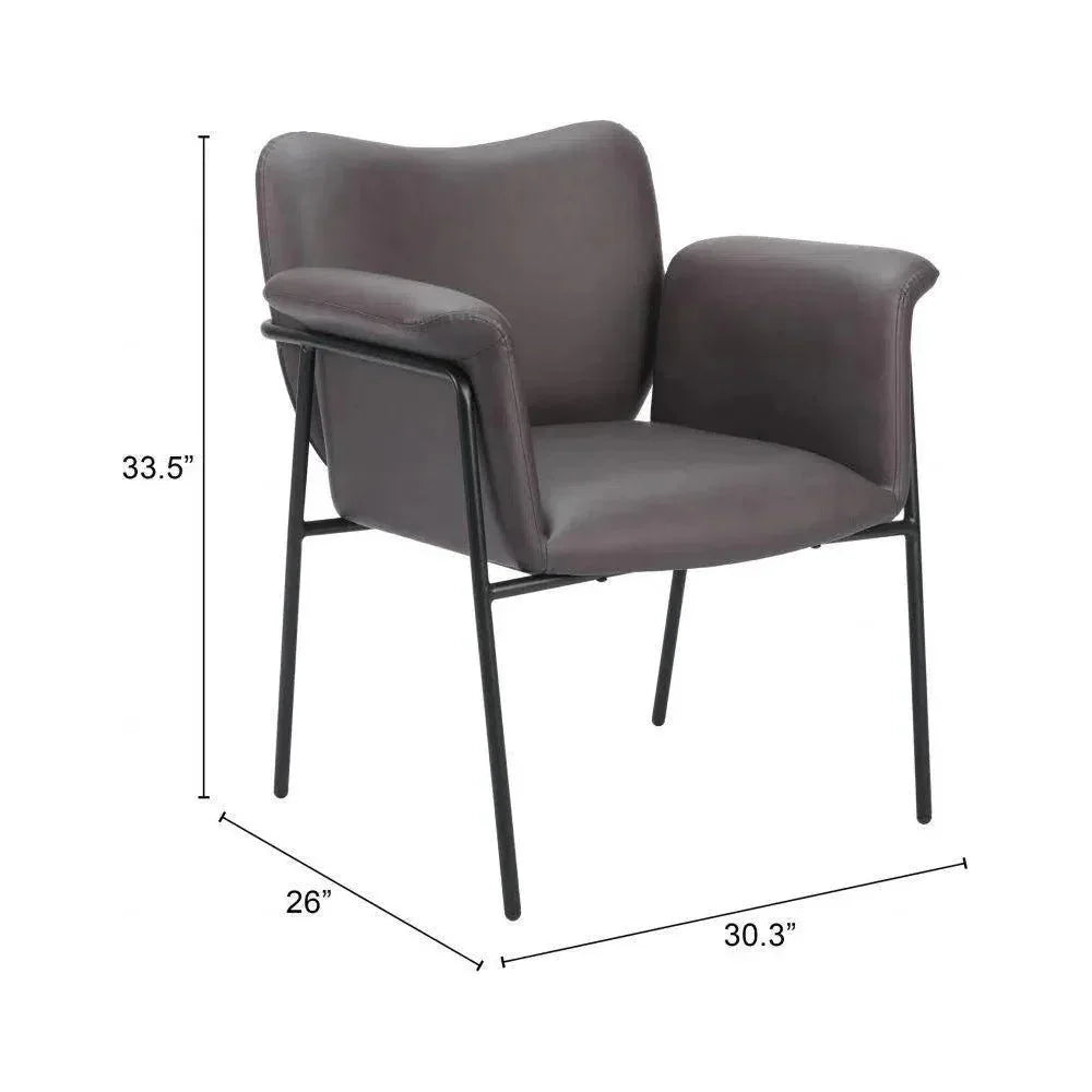 Heritage Wood & Steel Brown Accent Arm Chair