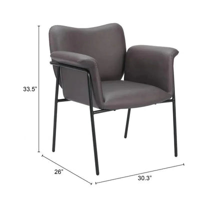 Heritage Wood & Steel Brown Accent Arm Chair