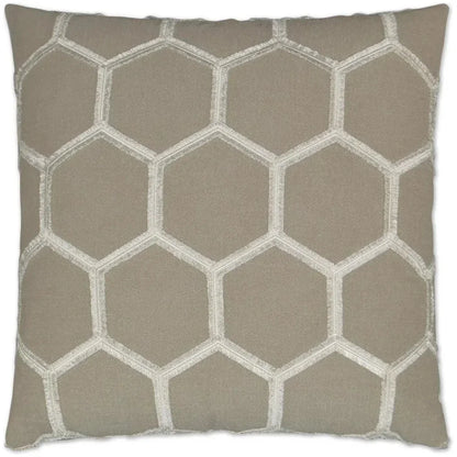 Hex Brown Throw Pillow With Insert