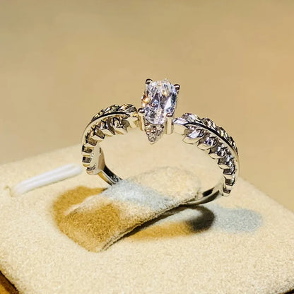 Q277 White Gold Marquise Cut Diamond Ring Natural G Color Women's Romantic Engagement Ring