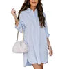 Dropshipping Women's Clothing Ladies Shirts New Long Solid Color Casual Women Temperament Long Sleeved Casual Loose Shirt Dress