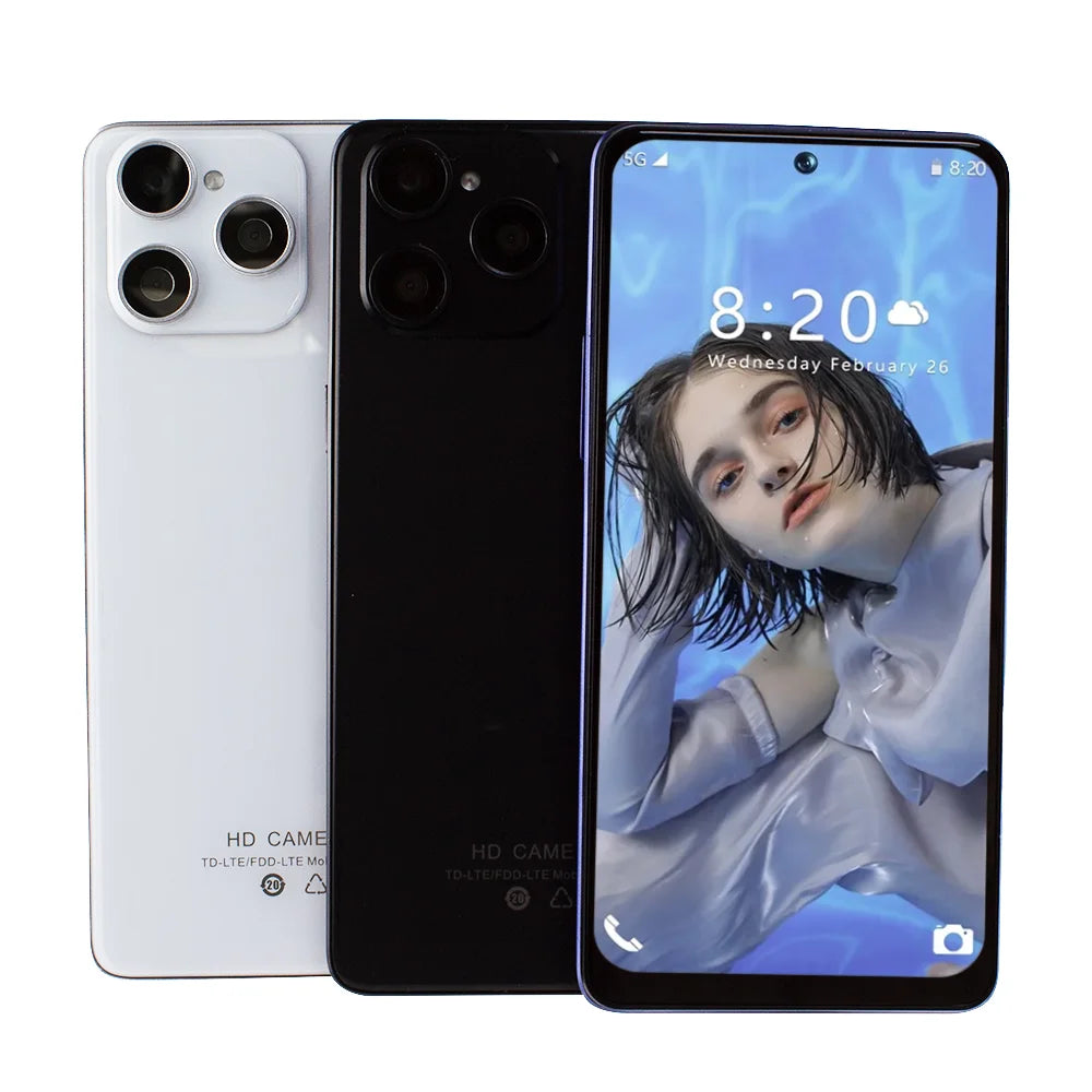 2025 Unlocked MTK 6771 Octa Core Face ID 3G/4G Mobile Phone 6.3inch HD OLED Screen 128GB ROM LTE Connectivity Smartphones New