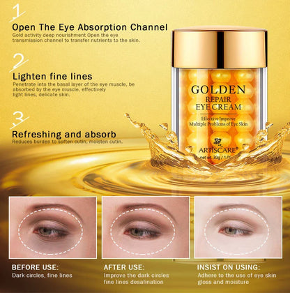 ARTISCARE Peptide Anti Wrinkle Facial Cream + Golden Eye Cream Anti-Wrinkle Anti-Aging Skin Care Whitening and Lifting Day Cream
