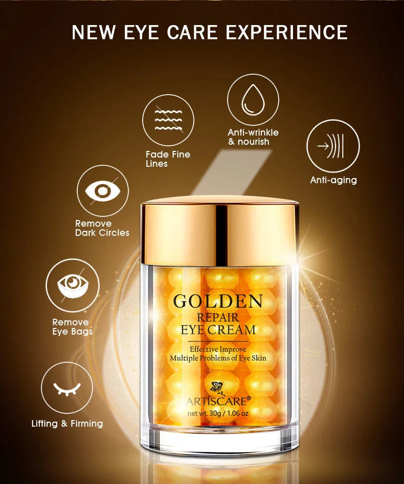 ARTISCARE Peptide Anti Wrinkle Facial Cream + Golden Eye Cream Anti-Wrinkle Anti-Aging Skin Care Whitening and Lifting Day Cream
