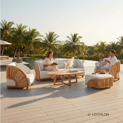 HiTeak Solis Deep Seating Outdoor Ottoman