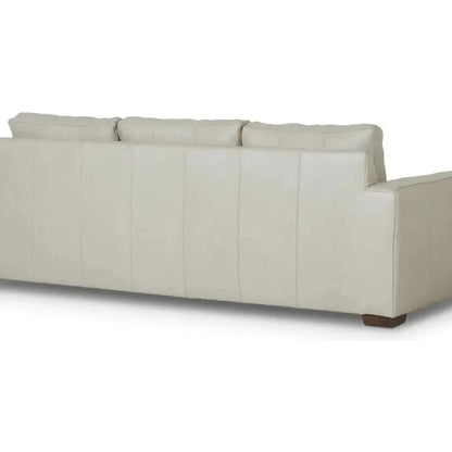 High Back Leather Sofa Light Gray Made the USA