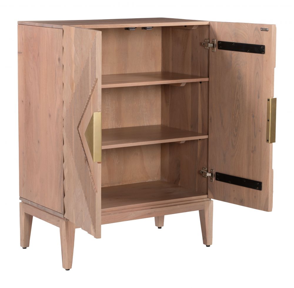 Hira Two Doors Natural Wooden Cabinet