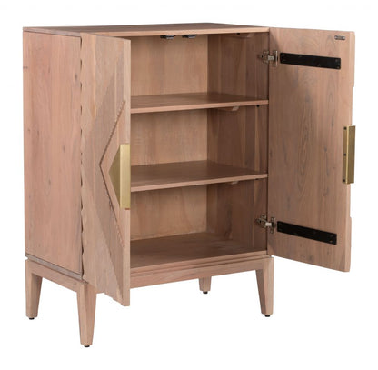 Hira Two Doors Natural Wooden Cabinet