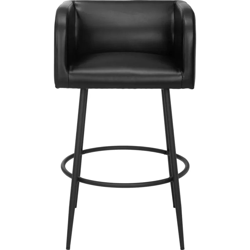 Horbat Black Faux Leather Barstool (Set of 2)