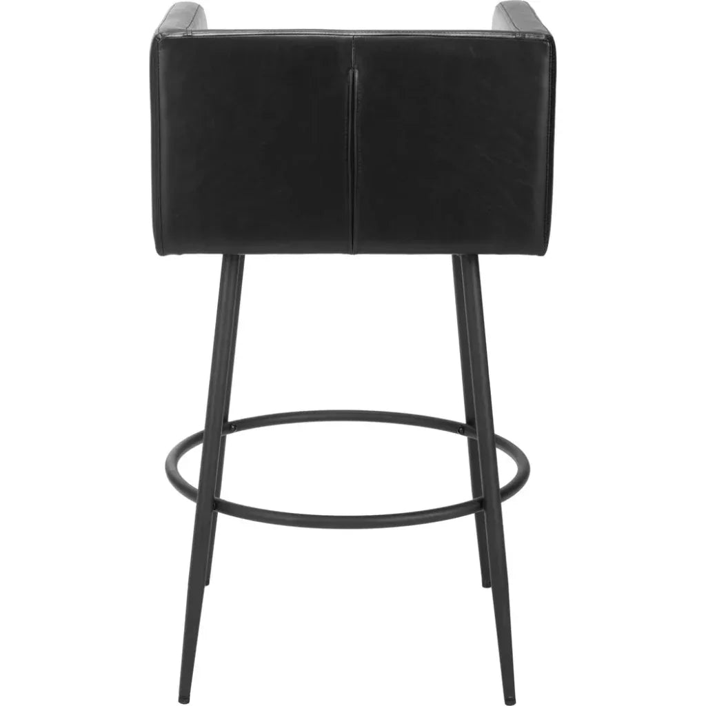 Horbat Black Faux Leather Barstool (Set of 2)