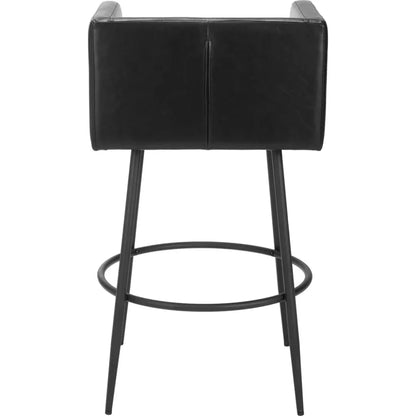 Horbat Black Faux Leather Barstool (Set of 2)