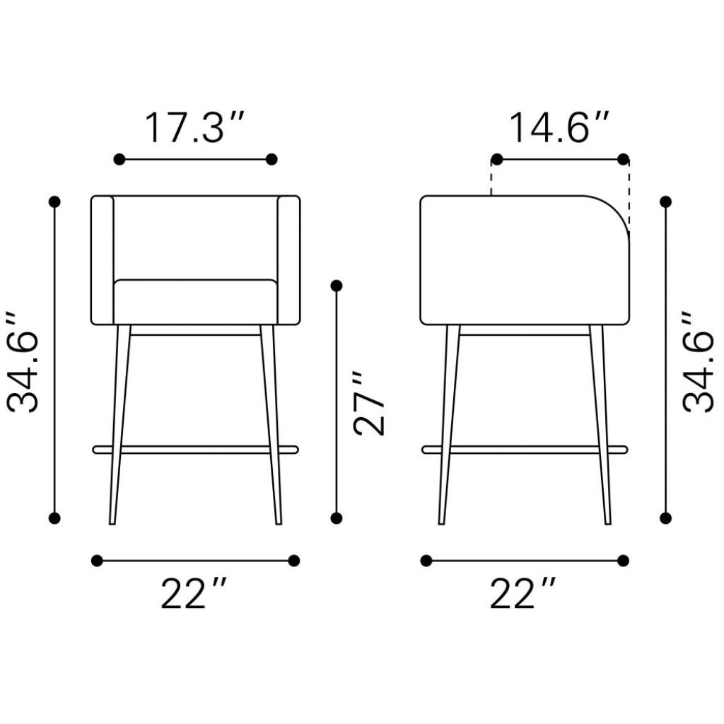 Horbat Faux Leather Counter Stool (Set of 2)