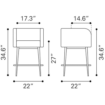 Horbat Faux Leather Counter Stool (Set of 2)