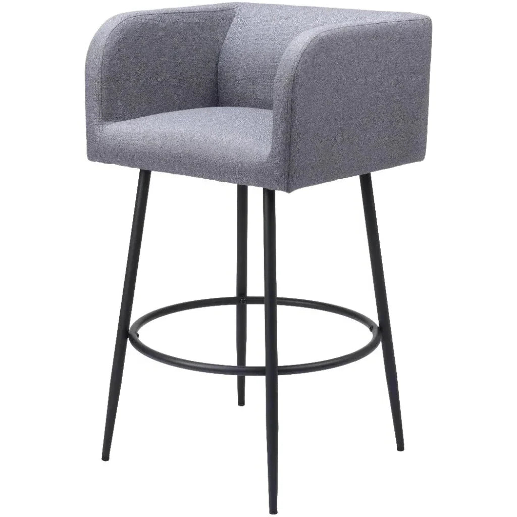 Horbat Grey Performance Fabric Barstool (Set of 2)