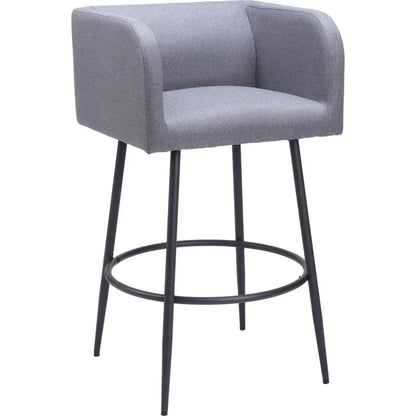 Horbat Grey Performance Fabric Barstool (Set of 2)