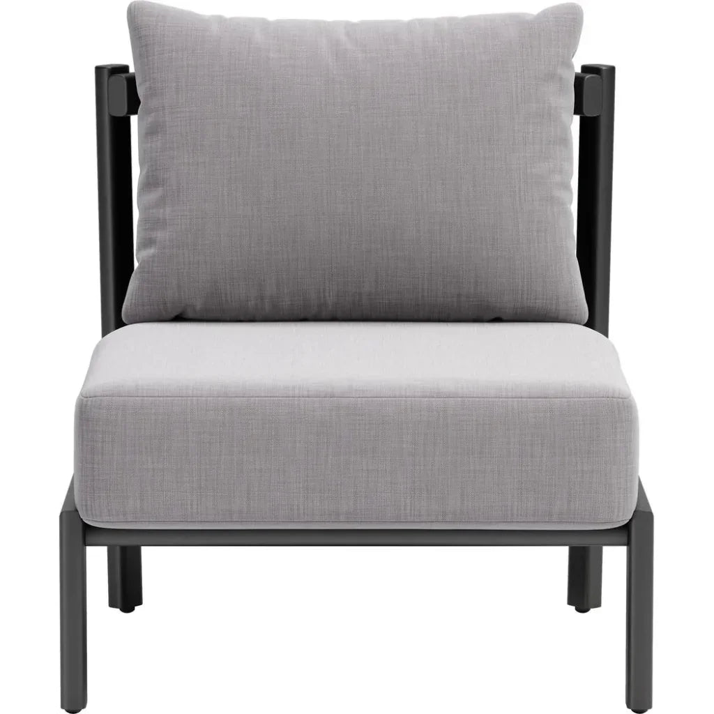 Horizon Aluminum Gray Armless Accent Chair