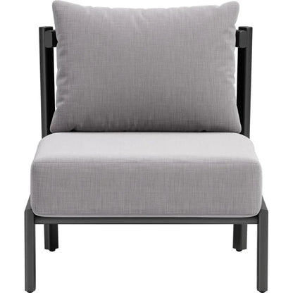 Horizon Aluminum Gray Armless Accent Chair