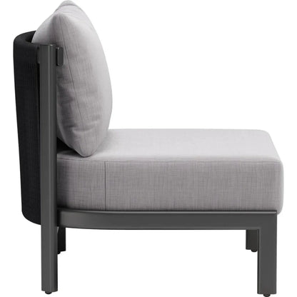 Horizon Aluminum Gray Armless Accent Chair