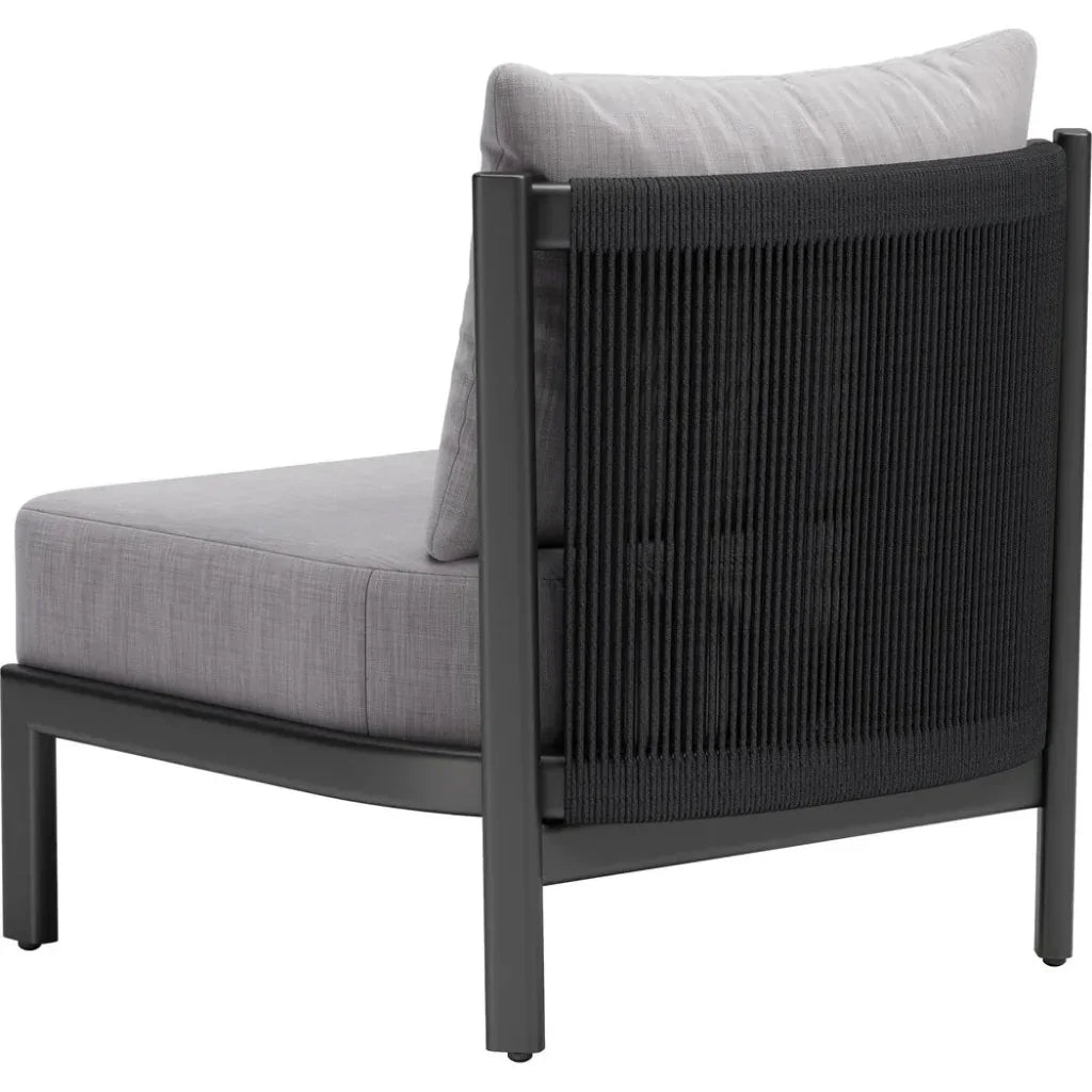 Horizon Aluminum Gray Armless Accent Chair