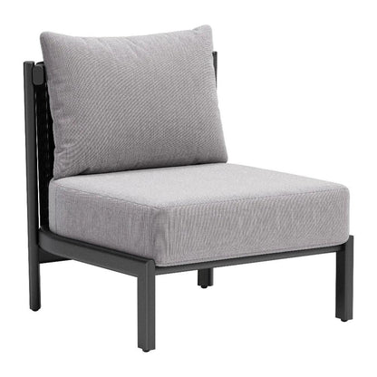 Horizon Aluminum Gray Armless Accent Chair