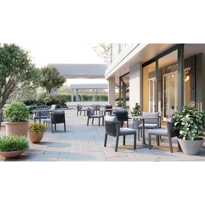 Horizon Aluminum Gray Dining Chair 2PC