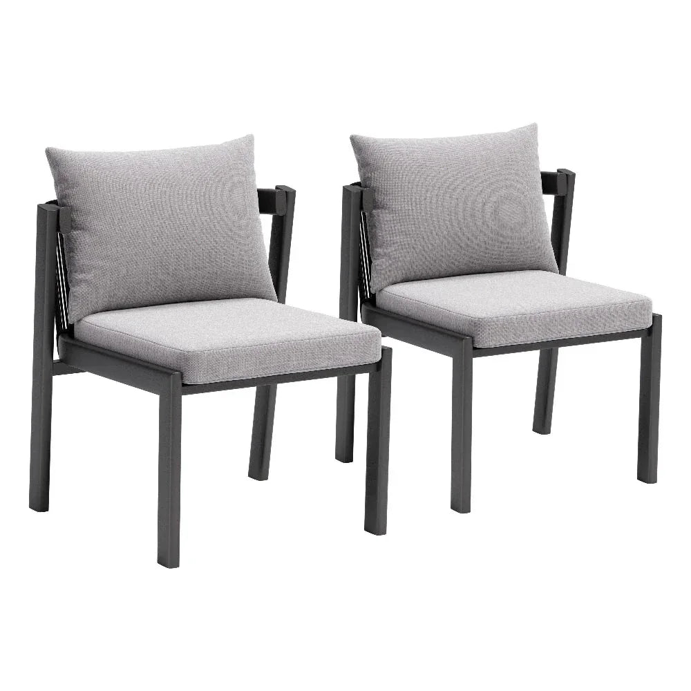 Horizon Aluminum Gray Dining Chair 2PC