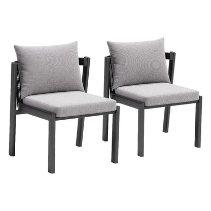 Horizon Aluminum Gray Dining Chair 2PC