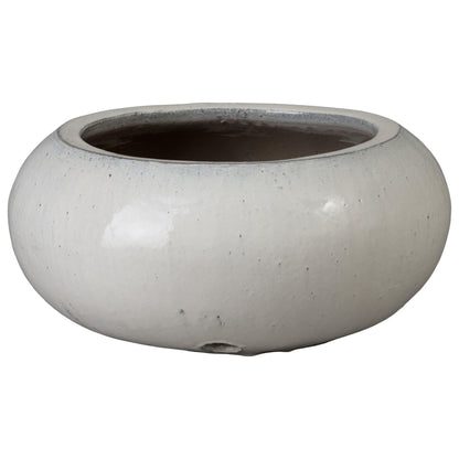 Hose Moon White Ceramic Outdoor Planter