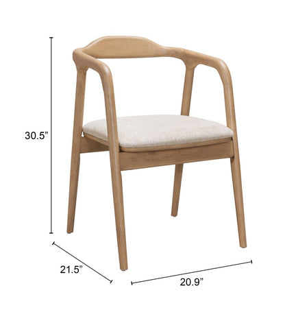 Hosoi Beige Fabric Dining Chair