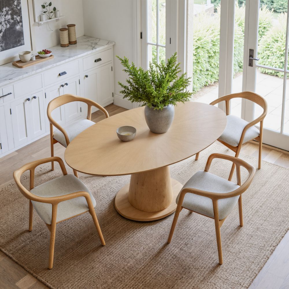 Hosoi Beige Fabric Dining Chair